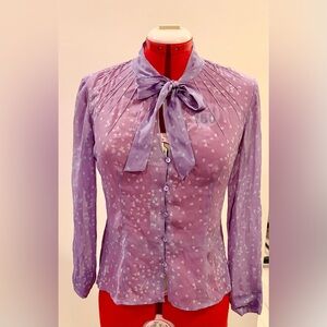 Ann Taylor Lavender Silk Blouse
